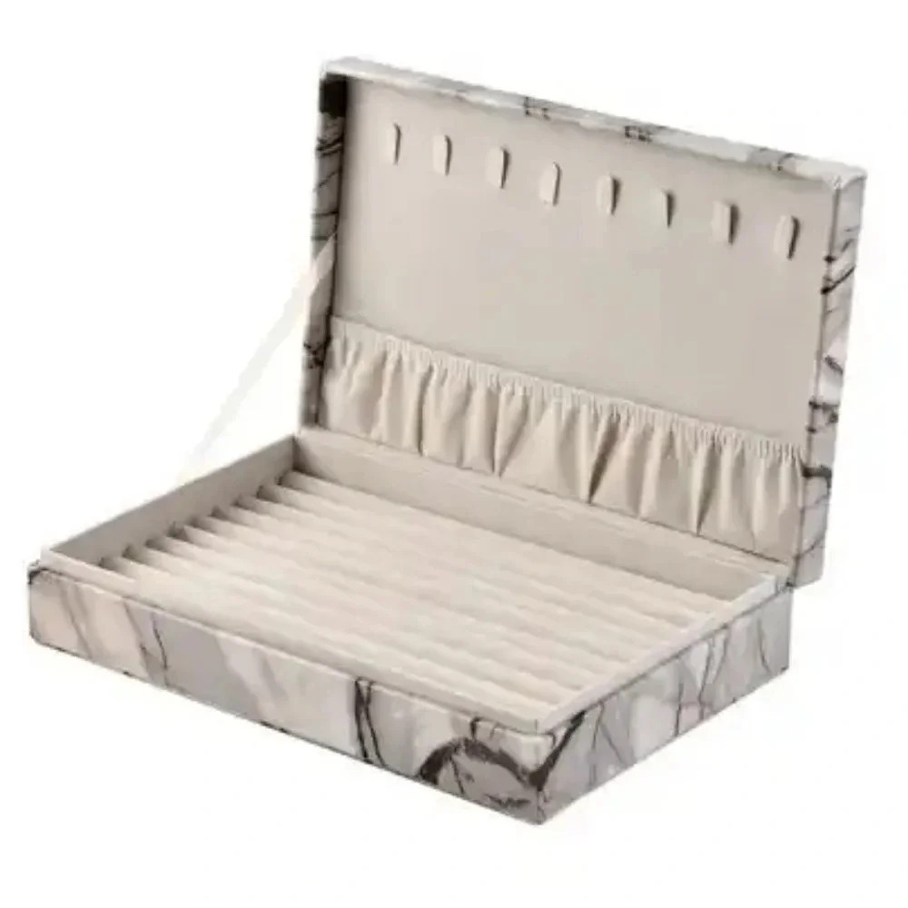 Marbled Unisex Anti Tarnish Lining Jewelry Box. NWT